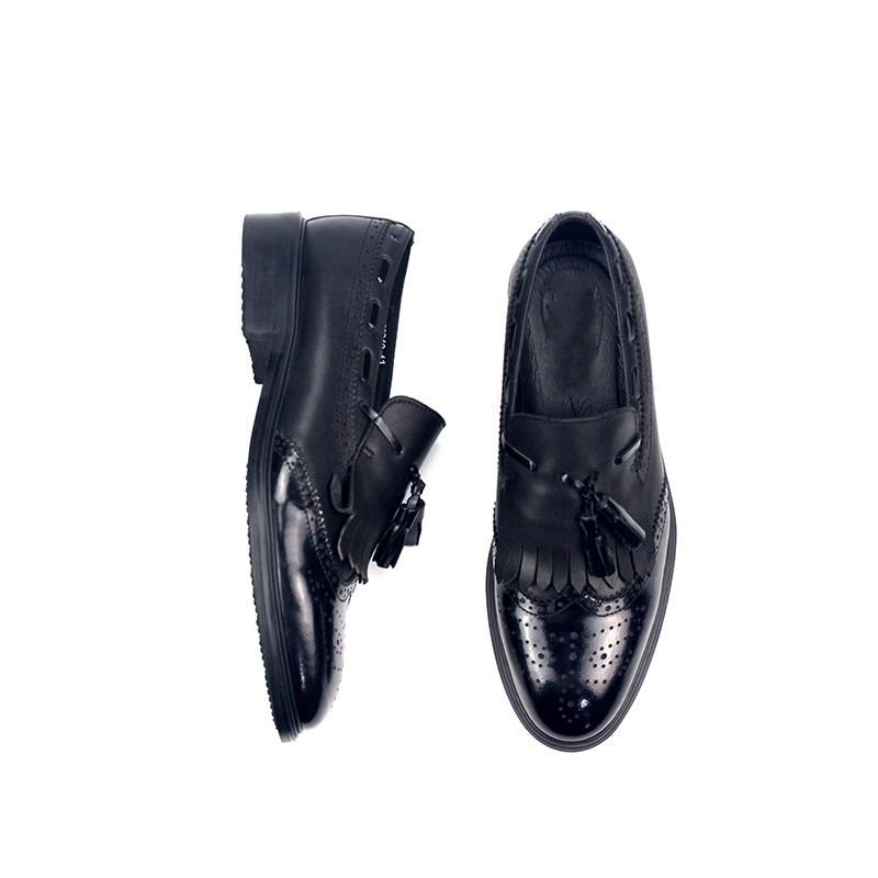 Men's Leather Slip On Tassels Wing Tip Vintage Shoes for Business - SolaceConnect.com