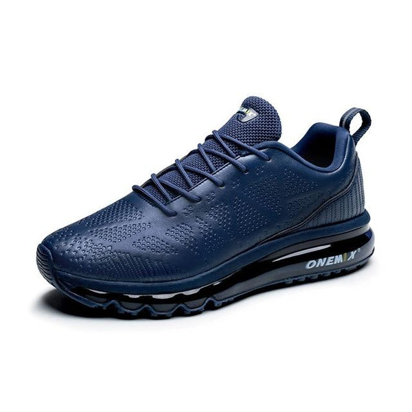 Men's Leather Upper Athletic Air Cushion Waterproof Running Sneakers - SolaceConnect.com