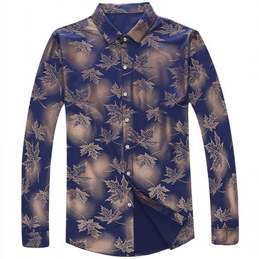 Men's Long Sleeve Maple Leaf Designer Shirts Slim Fit Vintage Fashions Shirt Dress Jersey Casual  -  GeraldBlack.com
