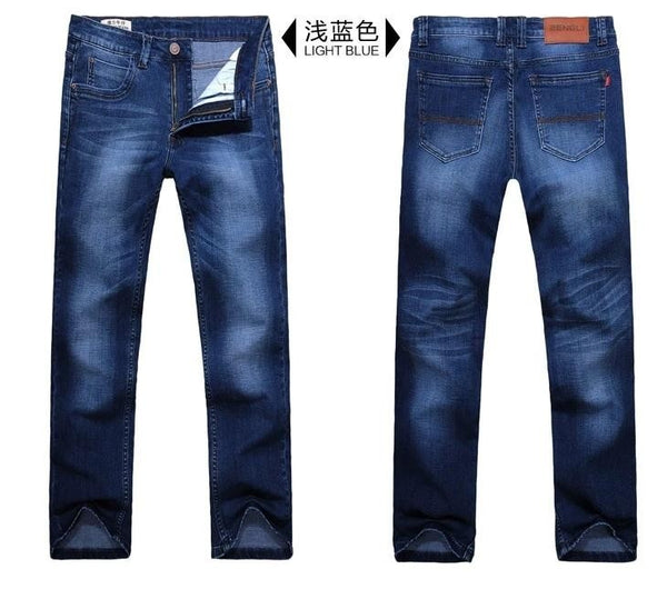 Men's Loose Jeans Straight Pant Denim Plus Size 27-48 Cotton Leisure Bottoms Long Trousers  -  GeraldBlack.com