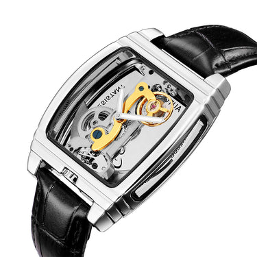 Men's Luxury Automatic Mechanical Transparent Rectangle Dial Watch  -  GeraldBlack.com