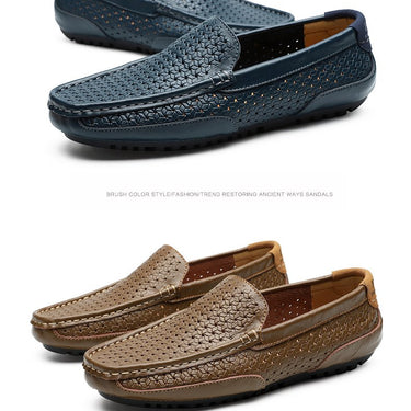 Men's Luxury Brand Genuine Leather Casual Italian Breathable Moccasins - SolaceConnect.com