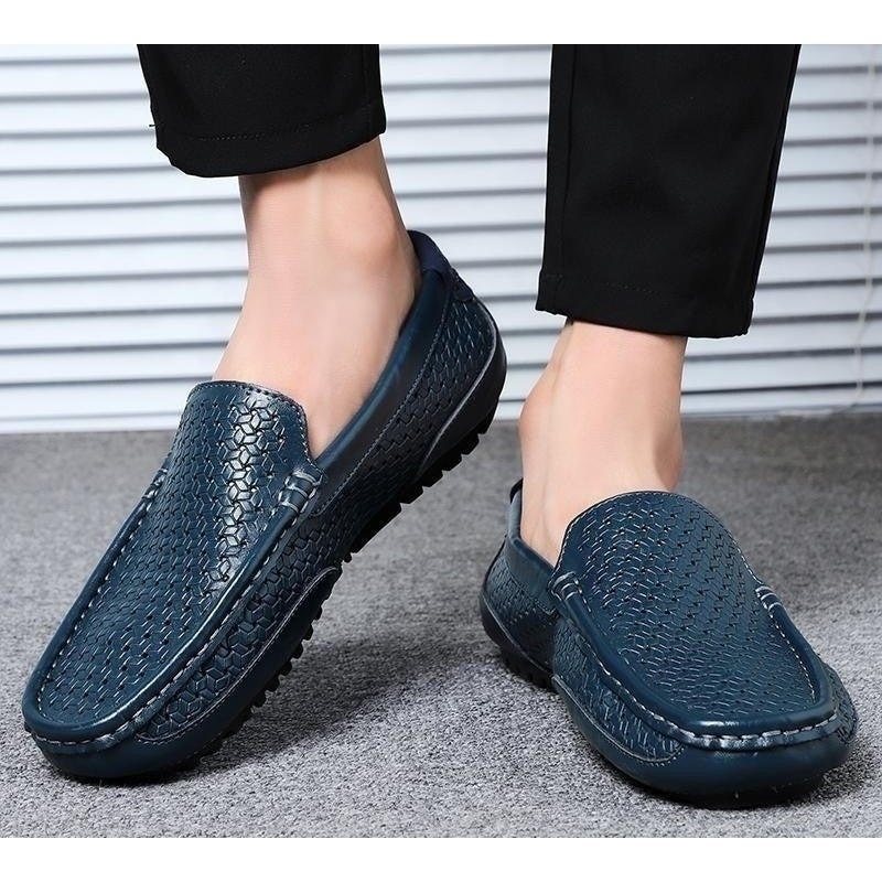 Men's Luxury Brand Genuine Leather Casual Italian Breathable Flats Moccasins  -  GeraldBlack.com