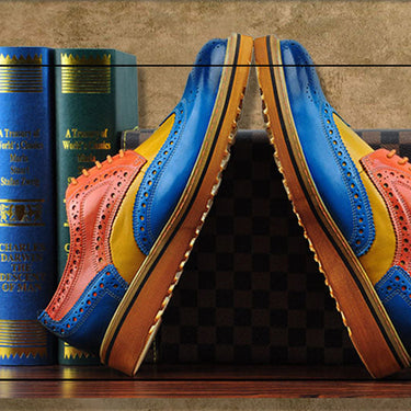 Men's Luxury British Style Bullock Carved Platform Leather Dress Shoes  -  GeraldBlack.com