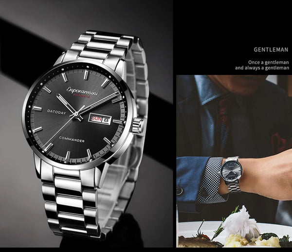 Men's Luxury Business Luminous Stainless Steel Automatic Wristwatches  -  GeraldBlack.com