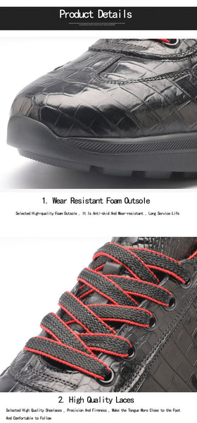Men's Luxury Casual Cozy Genuine Leather Round Head Sneakers  -  GeraldBlack.com