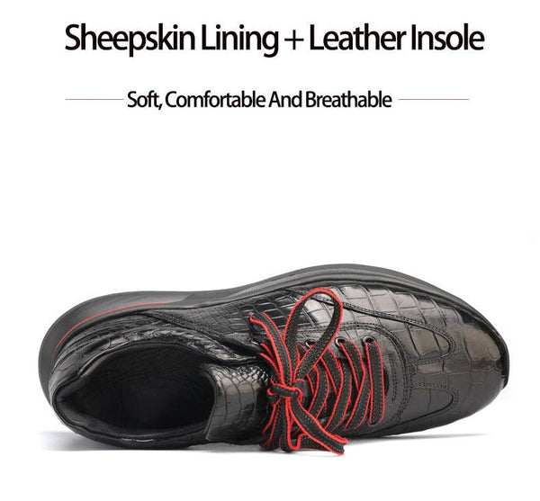 Men's Luxury Casual Cozy Genuine Leather Round Head Sneakers  -  GeraldBlack.com