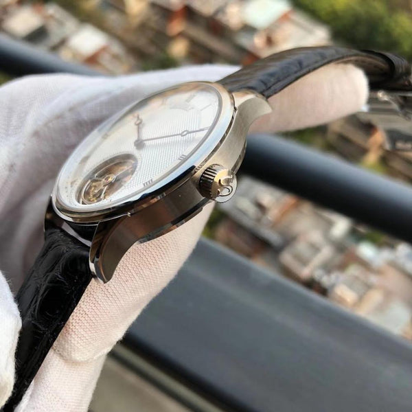 Men's Luxury Crocodile Pattern Leather Mechanical Watches with Seagull Movement - SolaceConnect.com
