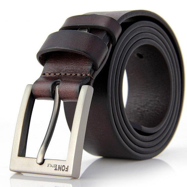 Men's Luxury Designer Genuine Leather Cowhide Skin Strap Formal Belt - SolaceConnect.com