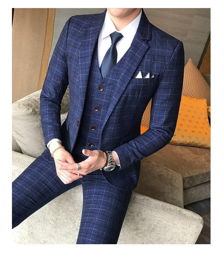 Men's Luxury Fashion Boutique Wedding Suit Blazer Pants Vest 3 Piece set  -  GeraldBlack.com