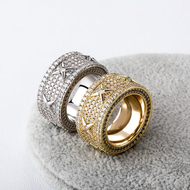 Men's Luxury Gold Plated Full Micro Pave Cubic Zirconia Hip Hop Punk Ring  -  GeraldBlack.com