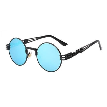 Men's Luxury Round Metal Steampunk Coated Lens Sunglasses in Retro Style  -  GeraldBlack.com