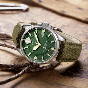 Men's Luxury Sapphire Armygreen Automatic Mechanical Military Watch  -  GeraldBlack.com