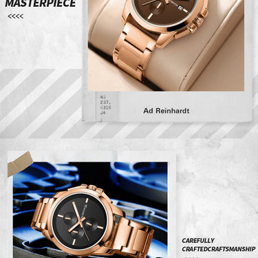 Men's Luxury Stainless Steel Chronograph Quartz Business Sports Watch  -  GeraldBlack.com