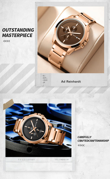 Men's Luxury Stainless Steel Chronograph Quartz Business Sports Watch  -  GeraldBlack.com