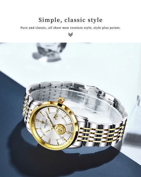 Men's Luxury Stainless Steel Goldfish Waterproof Quartz Wristwatches  -  GeraldBlack.com