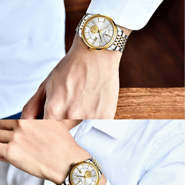 Men's Luxury Stainless Steel Goldfish Waterproof Quartz Wristwatches  -  GeraldBlack.com