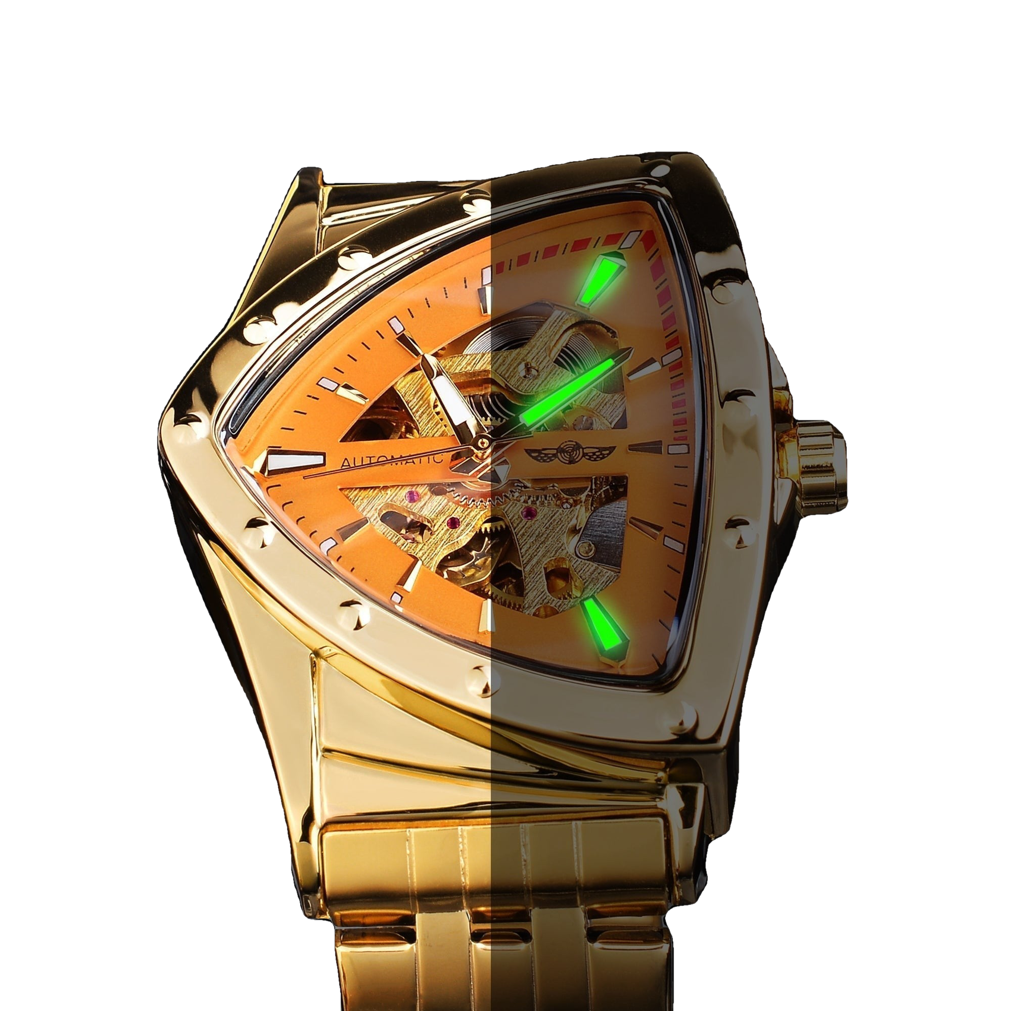 Men's Luxury Transparent Mechanical Skeleton Triangle Automatic Watch  -  GeraldBlack.com