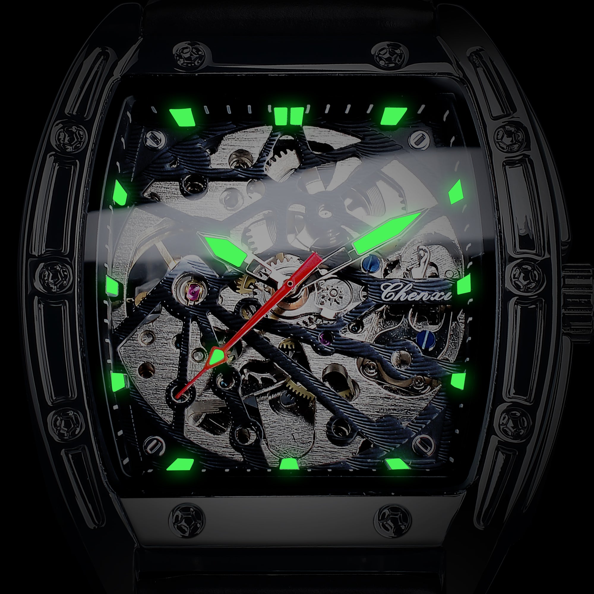 Men's Mechanical Skeleton Luminous Hands Waterproof Wristwatch  -  GeraldBlack.com
