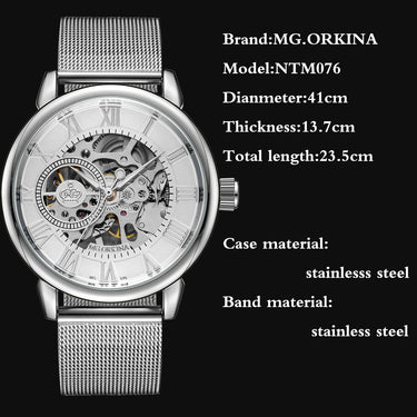 Men's Mechanical Skeleton Transparent Cool Stainless Steel Wristwatches  -  GeraldBlack.com