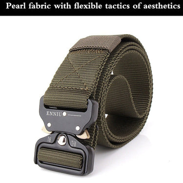 Men's Military Nylon Canvas Tactical Training Belt with Metal Insert Buckle  -  GeraldBlack.com