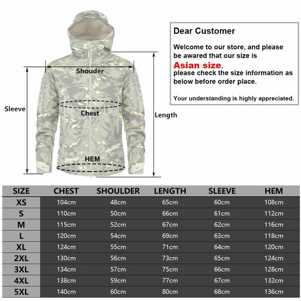 Men's Military US Army Tactical Sharkskin Softshell Autumn Winter Jacket  -  GeraldBlack.com