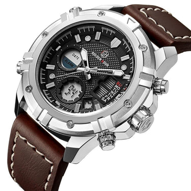Men's Miltary Fashion LuxuryLeather Waterproof Analog Quartz Wristwatches  -  GeraldBlack.com