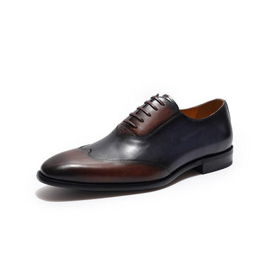 Men's Modern Mixed Colors Genuine Cow Leather Lace-up Oxford Shoes - SolaceConnect.com