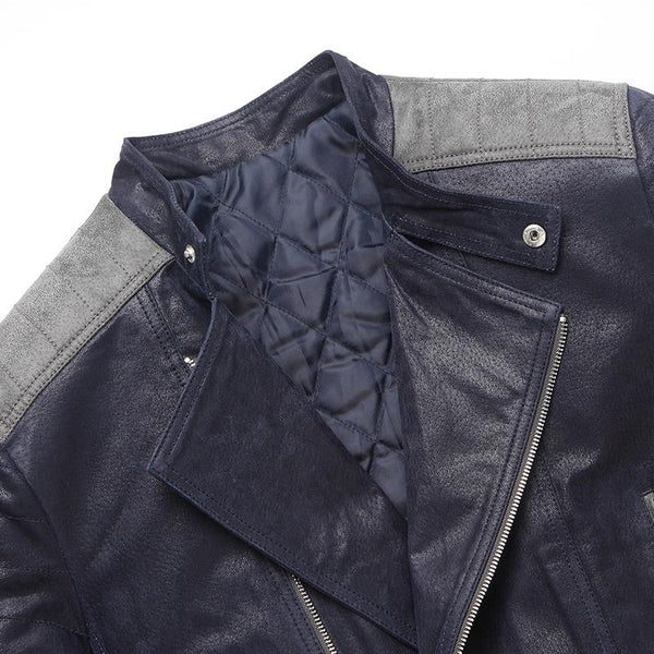 Men's Motorcycle Genuine Pigskin Leather Padded Cotton Jackets - SolaceConnect.com