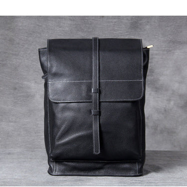 Men's Natural Vintage Business Genuine Leather Laptop Backpack  -  GeraldBlack.com