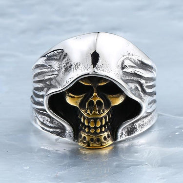 Men's Never Fade High Quality Punk Biker Ring with Cool Hell Death Skull - SolaceConnect.com