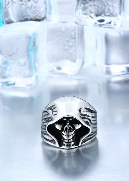 Men's Never Fade High Quality Punk Biker Ring with Cool Hell Death Skull  -  GeraldBlack.com
