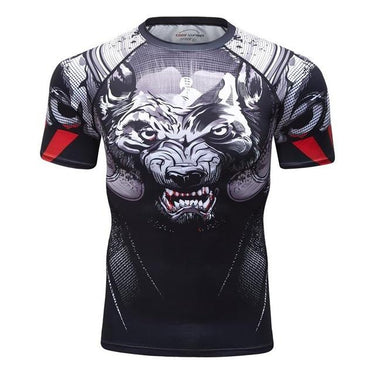 Men's O-Neck 3D Animal Printed Long Sleeves O-Neck Fitness Tops - SolaceConnect.com
