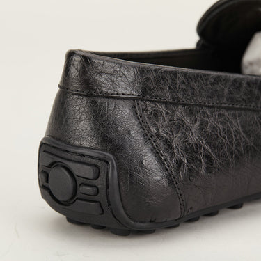 Men's Ostrich Skin One Foot Pedal Casual Wear Resistant Designer Flats  -  GeraldBlack.com