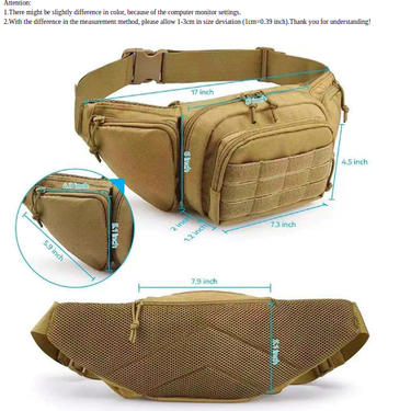 Men's Outdoor Military Tactical Gun Holster Waterproof Hiking Belt Bag  -  GeraldBlack.com