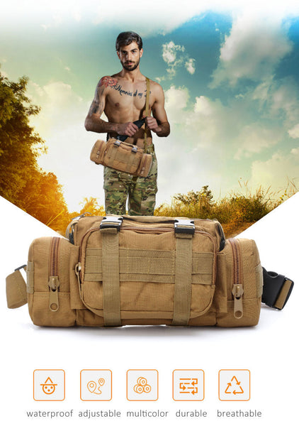 Men's Outdoor Military Tactical Waist Waterproof Camping Hiking Bag  -  GeraldBlack.com