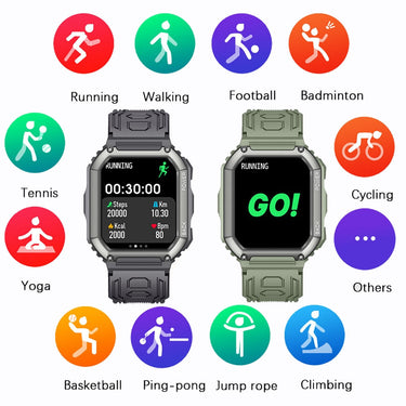 Men's Outdoor Sport Watch Heart Rate Fitness Tracker Bluetooth Dials Call Long Standby Smartwatch  -  GeraldBlack.com