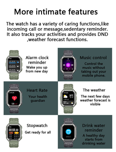 Men's Outdoor Sport Watch Heart Rate Fitness Tracker Bluetooth Dials Call Long Standby Smartwatch  -  GeraldBlack.com