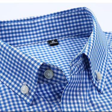 Men's Oxford Wash and Wear Plaid Pattern 100% Cotton Casual Shirt - SolaceConnect.com
