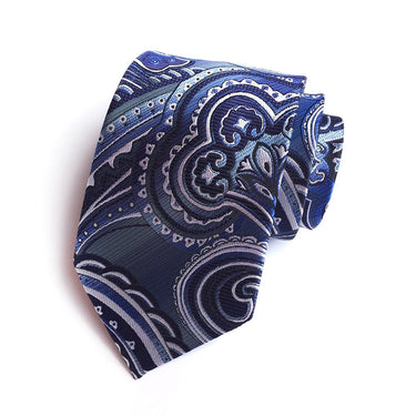 Men's Paisley Jacquard Woven Striped Silk Necktie for Business Suit - SolaceConnect.com