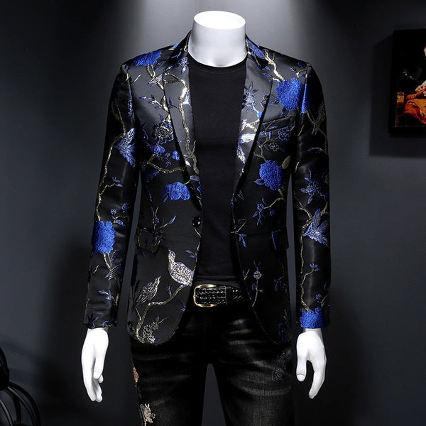 Men's Party Luxurious Vintage Jacquard Floral Tuxedo Suit Blazers  -  GeraldBlack.com