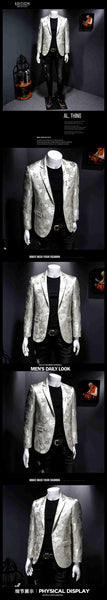 Men's Party Luxurious Vintage Jacquard Floral Tuxedo Suit Blazers  -  GeraldBlack.com