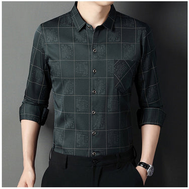 Men's plaid big pocket shirts clothing fashion long sleeve luxury dress casual clothes  -  GeraldBlack.com