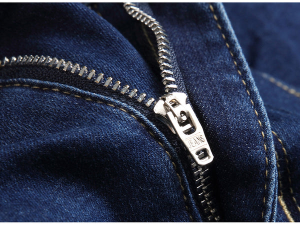 Men's Plus Large Size Side Stripe Stretch Denim Jeans Slim Straight Pants  -  GeraldBlack.com