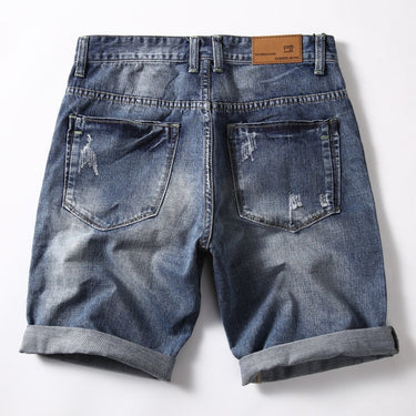 Men's Plus Size 42-28 Stretch Ripped Slim Fit Elastic Short Jeans  -  GeraldBlack.com