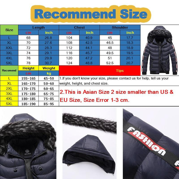 Men's Plus Size 5XL Cotton Thermal Windbreaker Hooded Coats for Winter - SolaceConnect.com