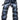 Men's Plus Size Casual Patchwork Slim Skinny Blue Jeans Biker Pants - SolaceConnect.com