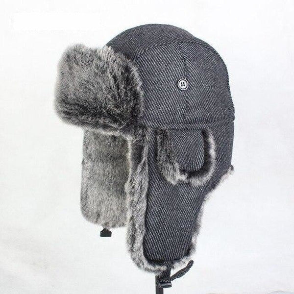 Men's Plus Size Ear Protection Winter Outdoor Warm Bomber Hats - SolaceConnect.com