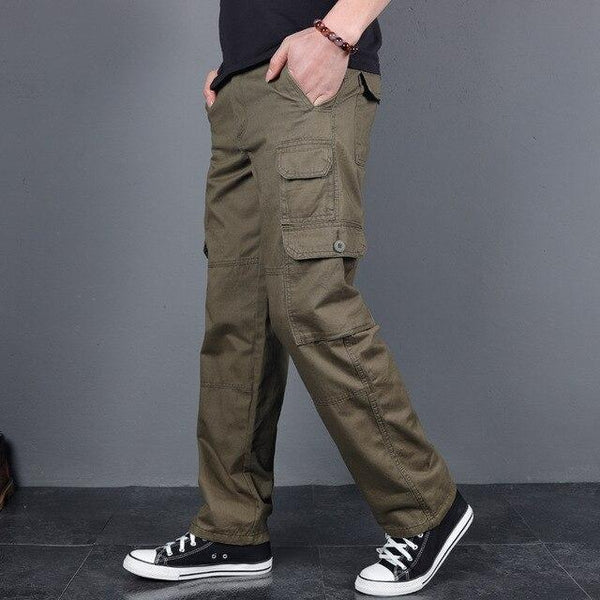 Men's Plus Size Full-Length Loose Overall Straight Leg Casual Pants ...