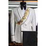 Men's Prom Wedding Floral Lapel Double Breasted Blazer Tuxedo 2-Piece Suits  -  GeraldBlack.com